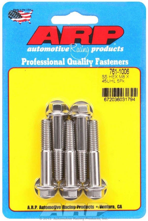 Kit de boulons - SS 6 pans 5 pièces 8mm x 1,25 x 45mm