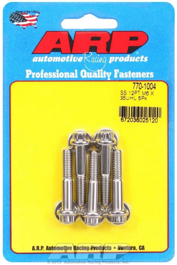 Kit de boulons en acier inoxydable – 12 pans (5) 6 mm x 1,00 x 35