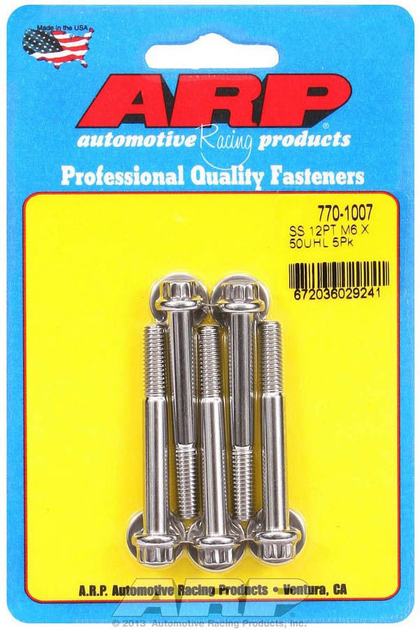 Kit de boulons S/S - 12 pans (5) 6 mm x 1,00 x 50 mm