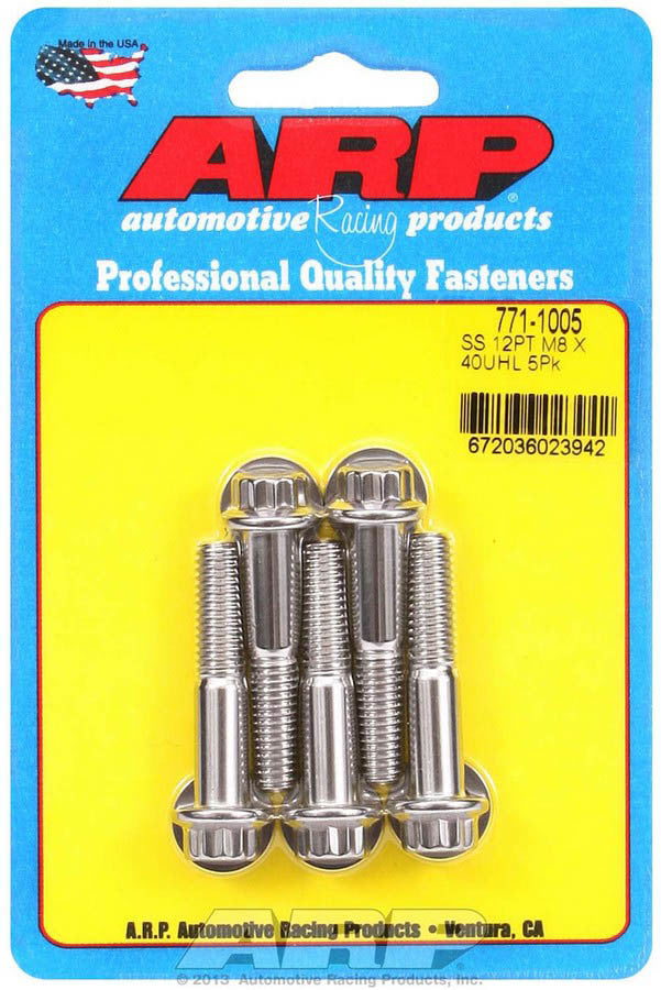 Kit de boulons en acier inoxydable - 12 pans (5) 8mm x 1.25 x 40