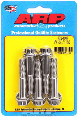 Jeu de boulons en acier inoxydable - 12 pans (5) 10 mm x 1,5 x 50 mm