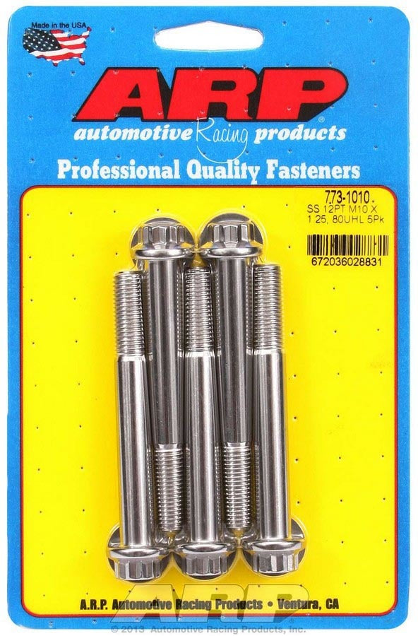 Kit de boulons - INOX 12 pans 5 pièces 10mm x 1.25 x 80mm