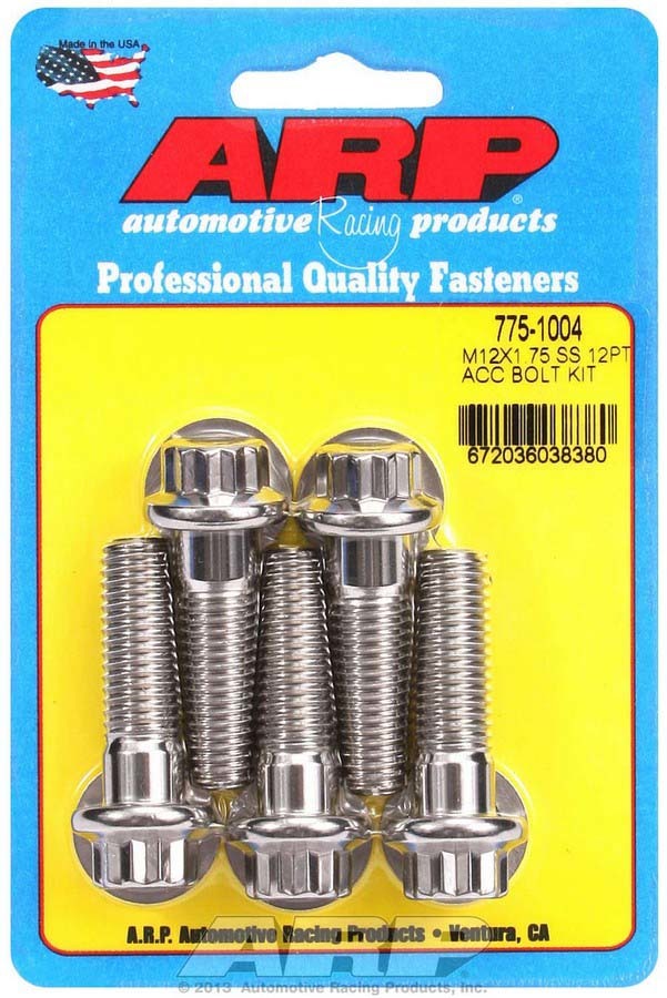 Kit de boulons en acier inoxydable - 12 pans (5) 12mm x 1,75 x 40mm