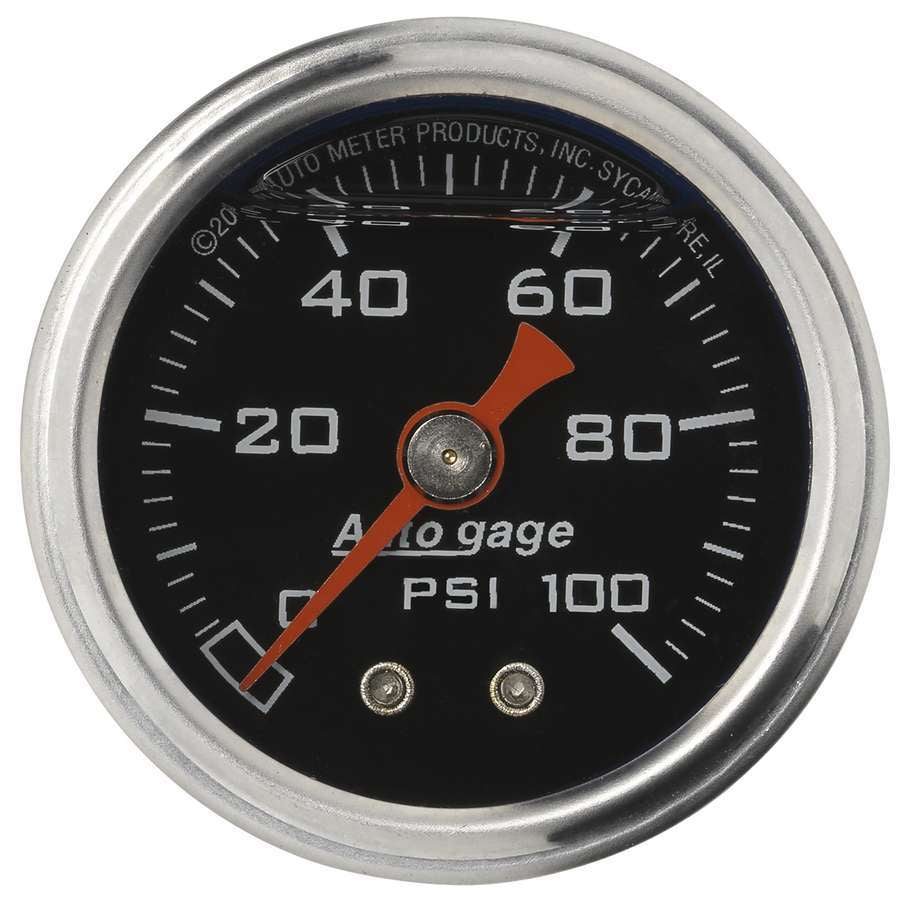 Manomètre 1-1/2 po - 0-100 psi - Cadran noir