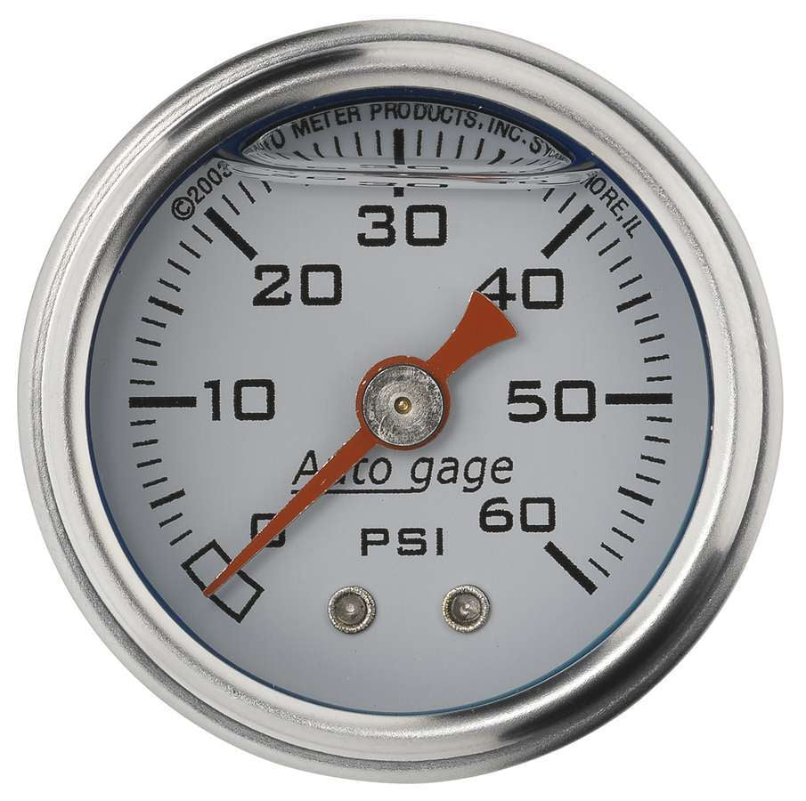 Manomètre 1-1/2 po 0-60 psi - Blanc