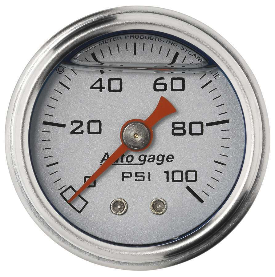 Manomètre 1-1/2" - 0-100psi - Cadran argenté