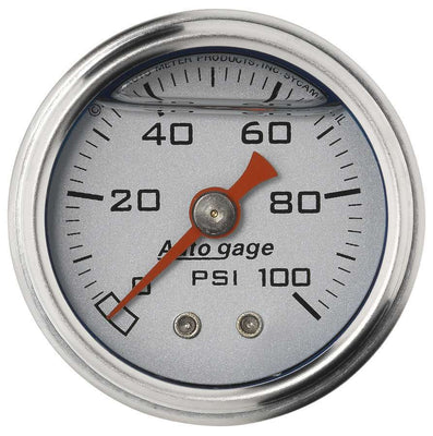Manomètre 1-1/2" - 0-100psi - Cadran argenté