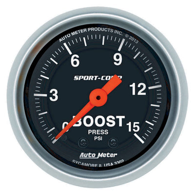 Manomètre de suralimentation S/C 2-1/16" 0-15 PSI