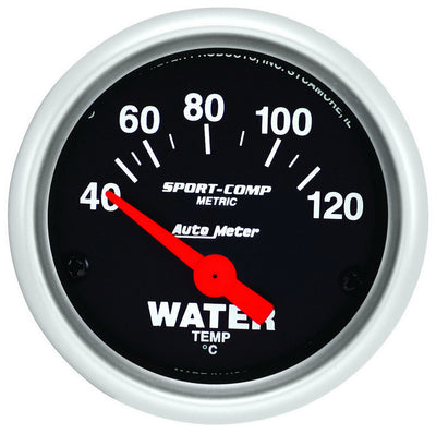 Manomètre de température d'eau Mini Sport-Comp 52 mm - Métrique