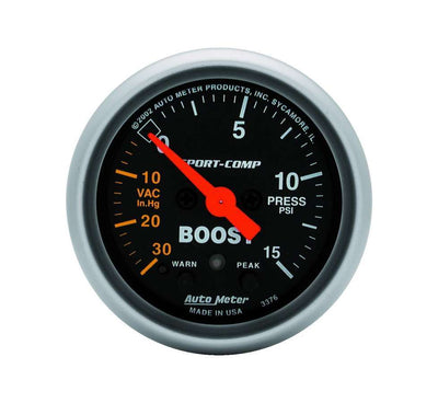 Manomètre de suralimentation/dépression 2-1/16 po S/C 30 po/15 psi