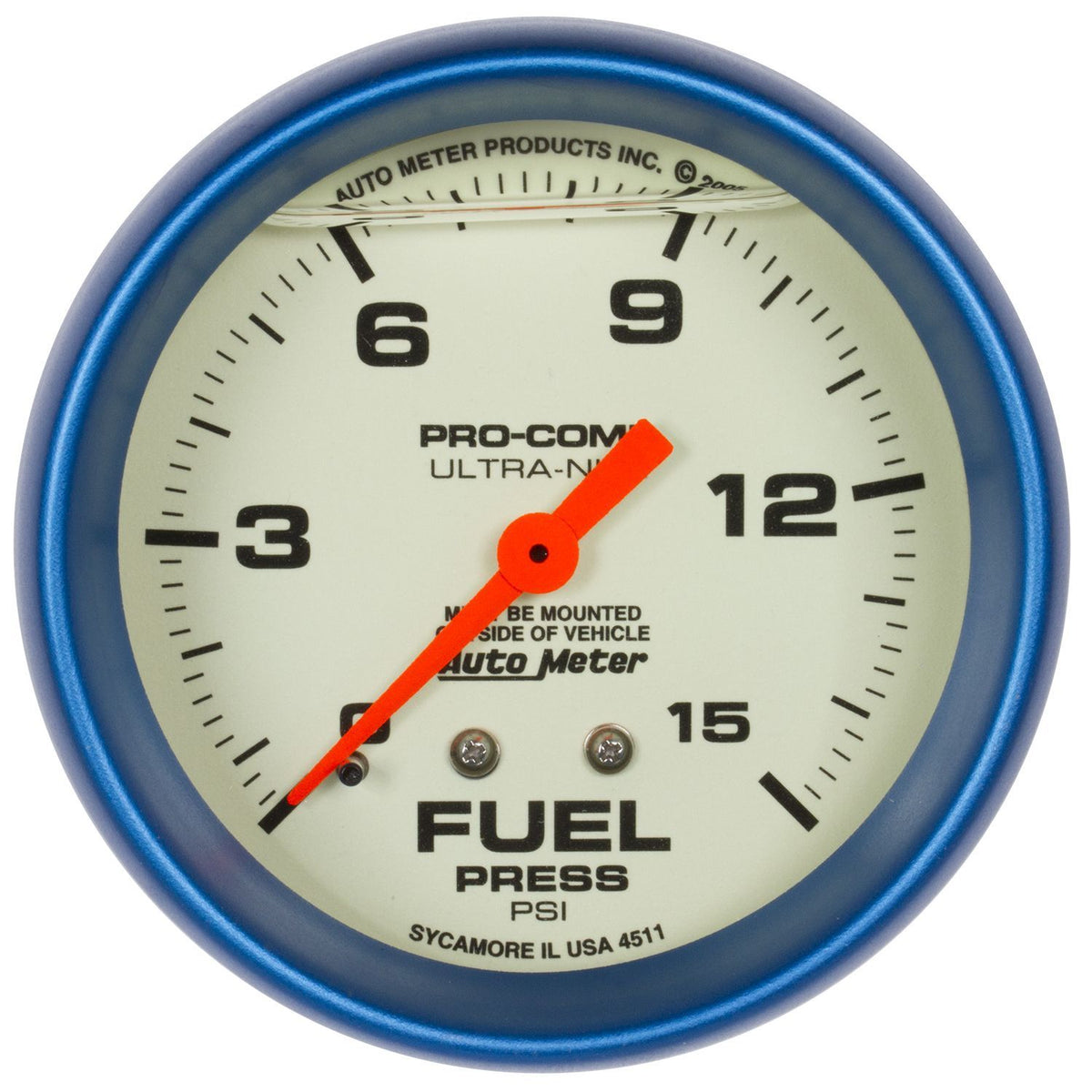 Jauge F/P Ultra-Nite 2-5/8 0-15 psi