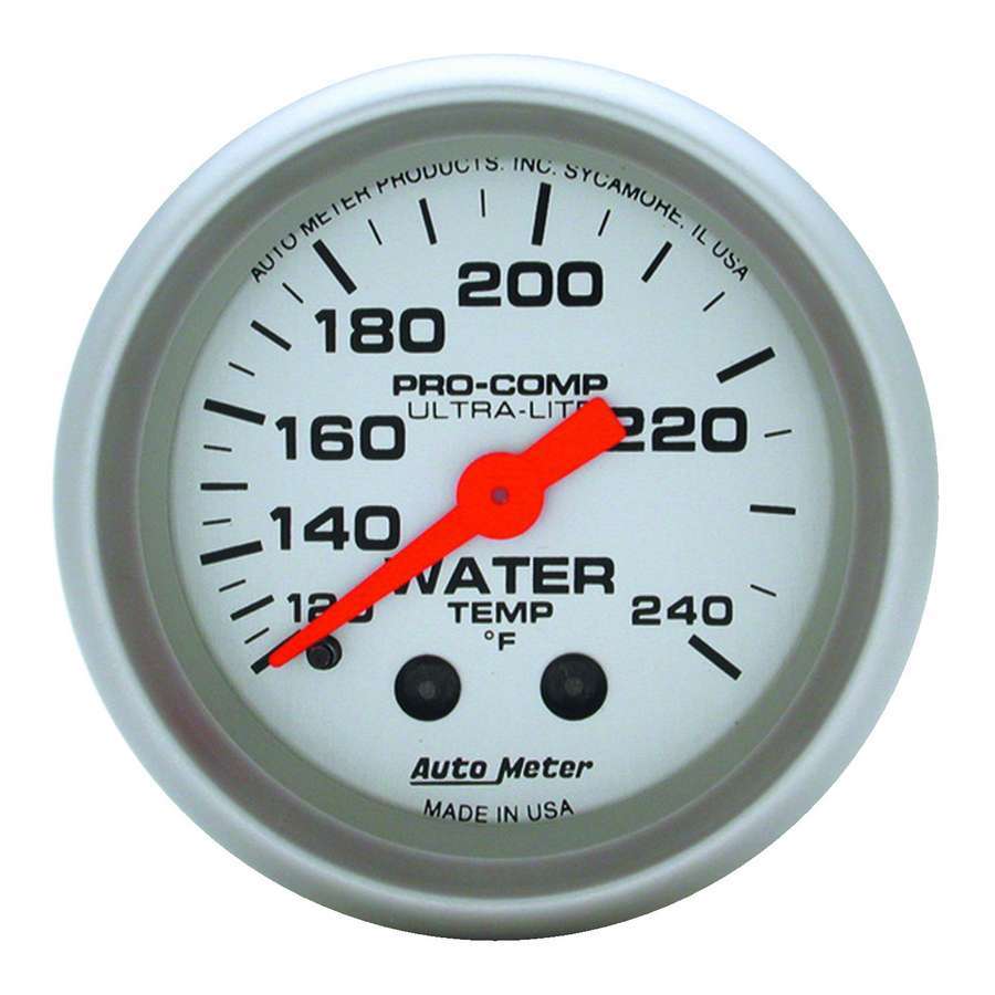 Jauge de température d'eau U/L 2-1/16 po 120-240