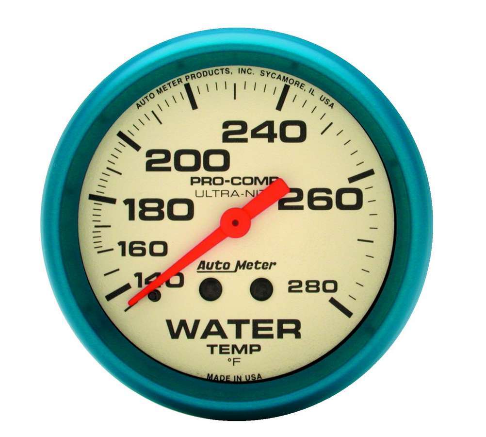 Jauge de température d'eau Ultra-Nite 2-5/8 140-280
