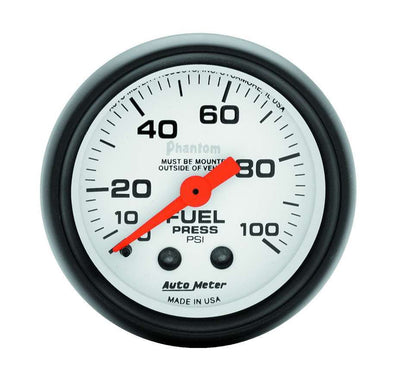 Manomètre de pression de carburant Phantom 52 mm 0-100 PSI