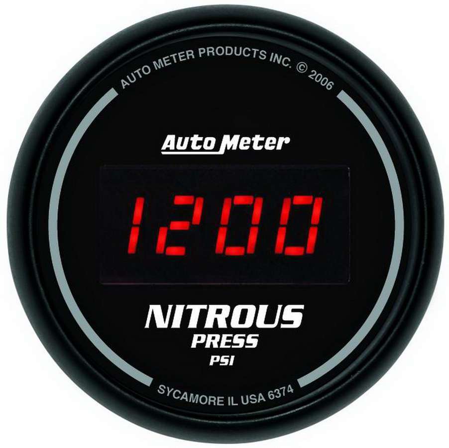Manomètre de pression de protoxyde d'azote 2-1/16 po, Noir/Blanc