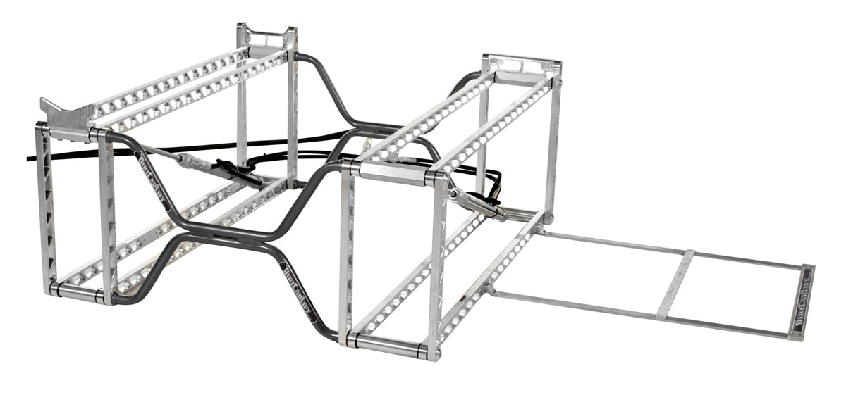 Cric de course X-Series avec pompe dans sa boîte et kit de flexibles