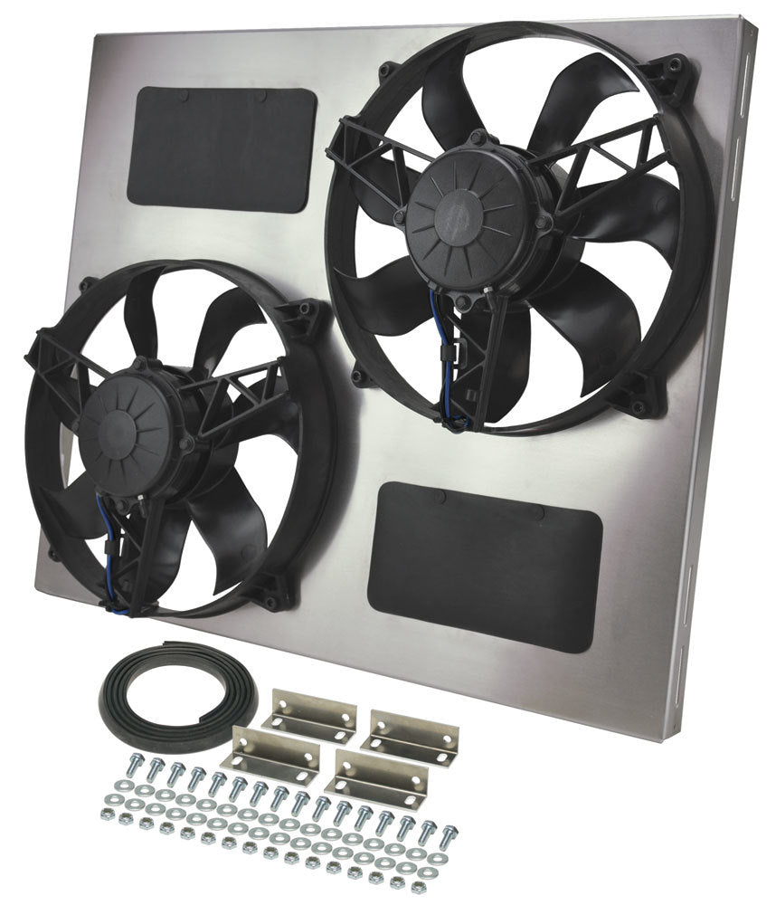 Ensemble double ventilateur de radiateur avec carénage en aluminium