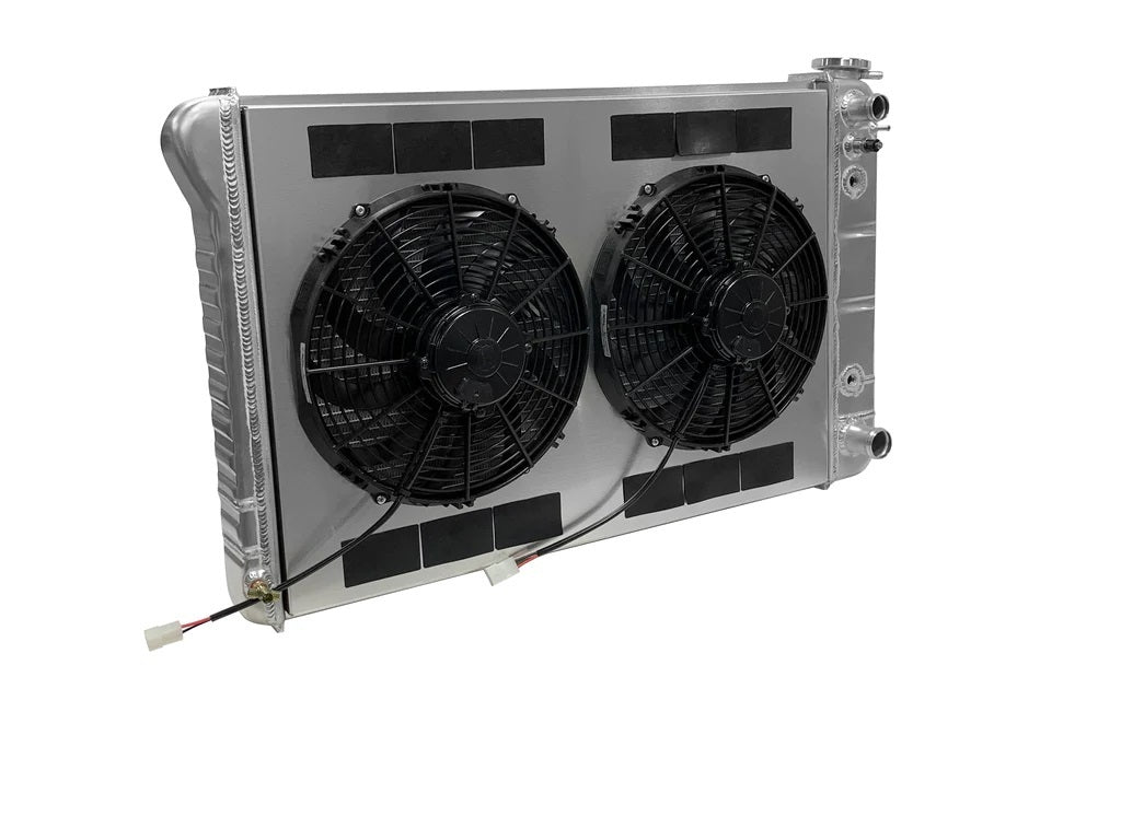 Radiator w/Fans C-10 Trk LS 73-87 Trans Raw
