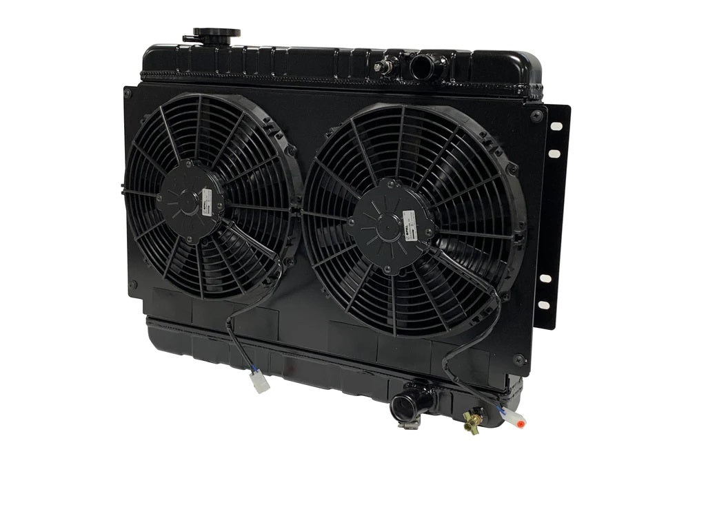 Radiateur avec ventilateurs Chevelle 68-72 LS boîte manuelle noir