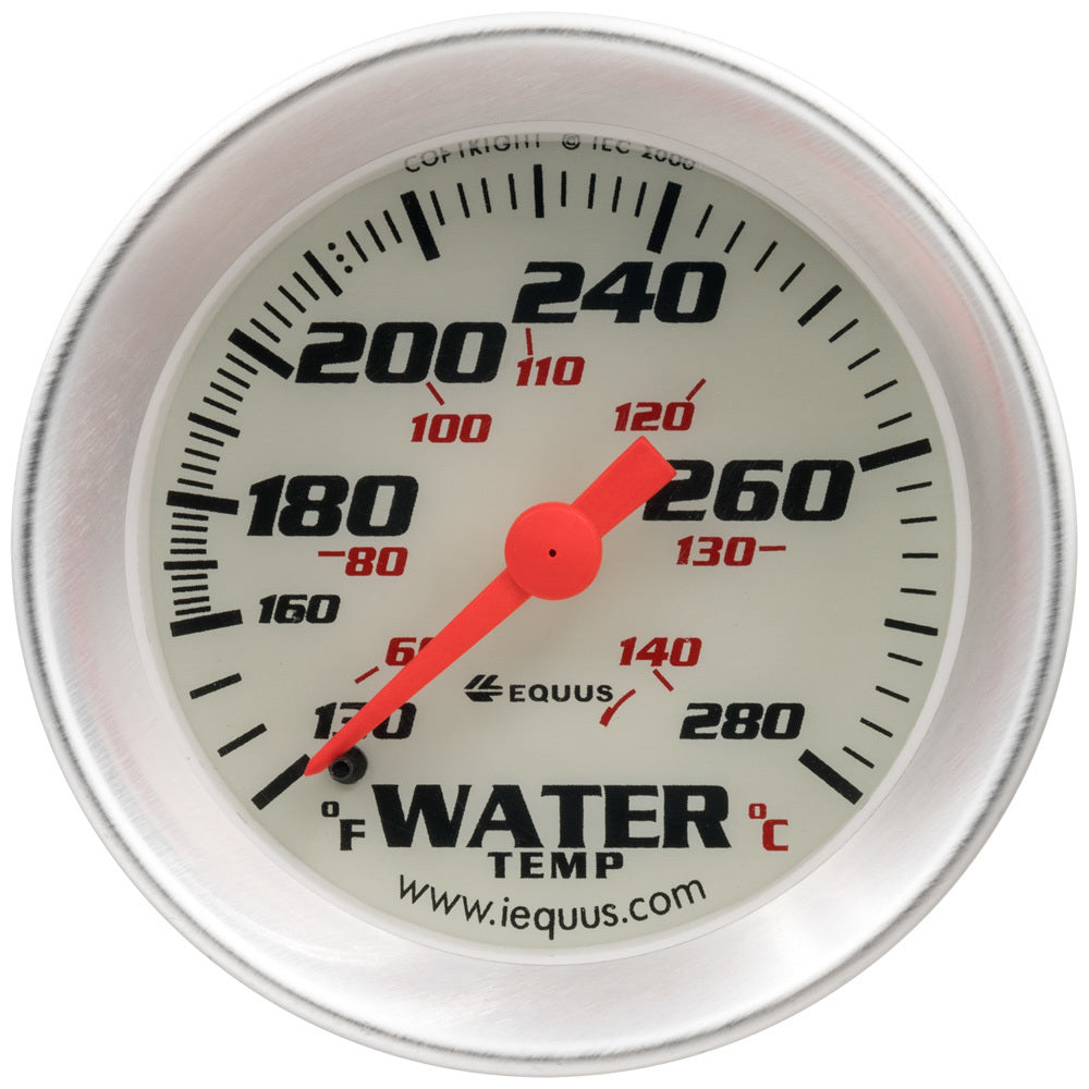 Jauge de température d'eau 2.0 Dia Argent 130-280