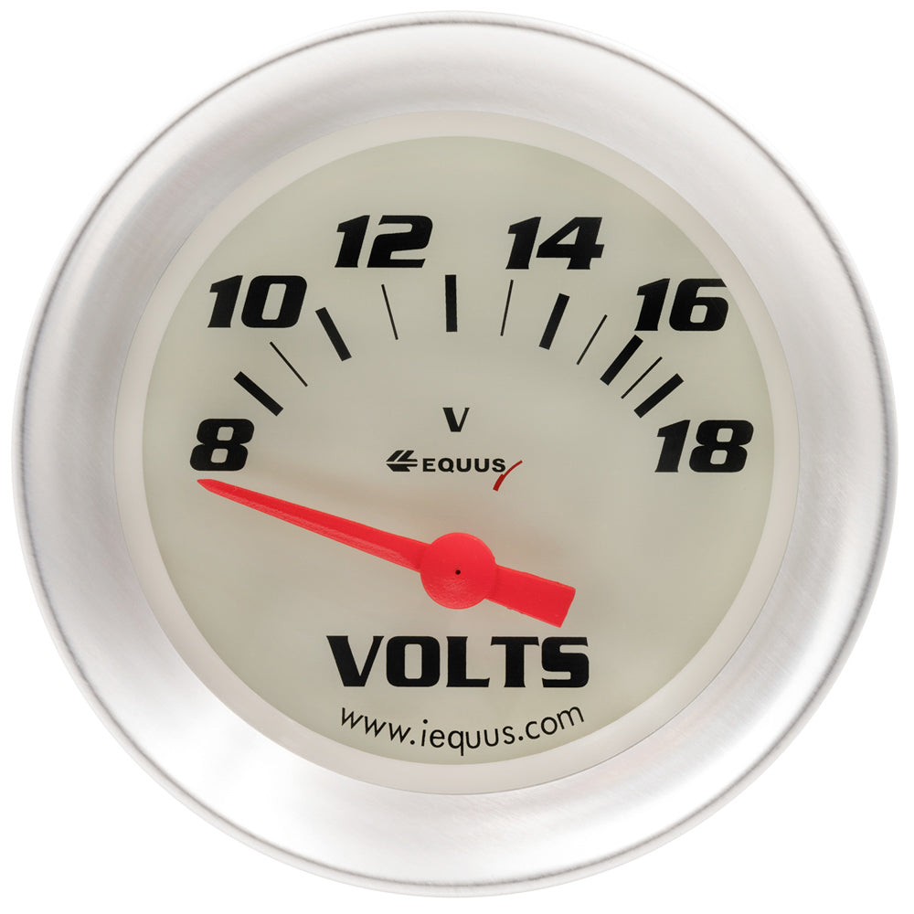 Jauge de voltmètre argentée 2-5/8 po de diamètre 8-18 volts