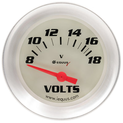 Jauge de voltmètre argentée 2-5/8 po de diamètre 8-18 volts