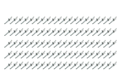 Rivet Multi-serrage Tête Dôme Petit Diamètre Blanc - 100 unités