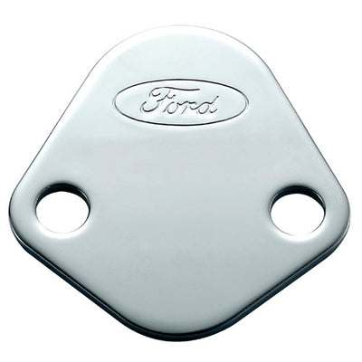 Plaque de blocage de pompe à carburant chromée avec logo Ford
