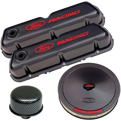 Kit d'habillage moteur fibre de carbone avec logo Ford Racing