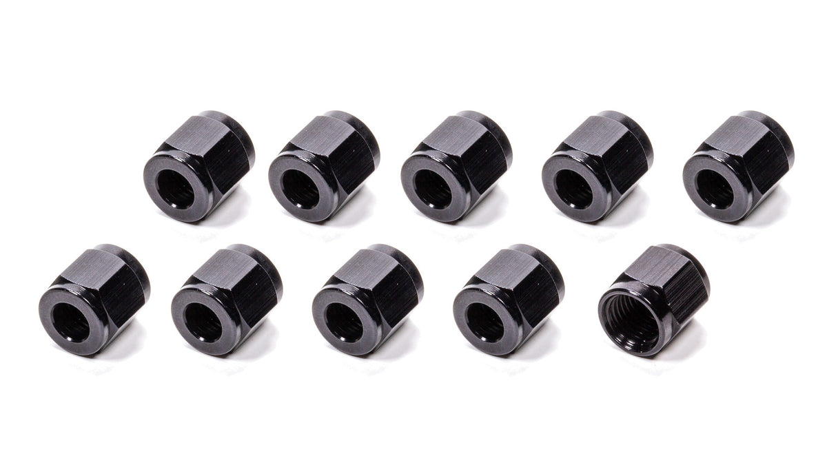 #4 Écrous de tube en aluminium (paquet de 10) noirs