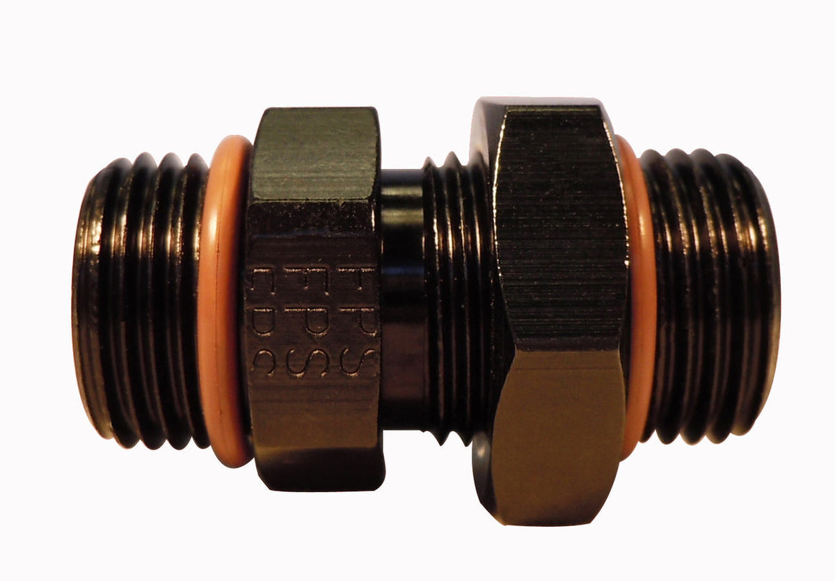 Raccord adaptateur #12 ORB x #12 ORB noir