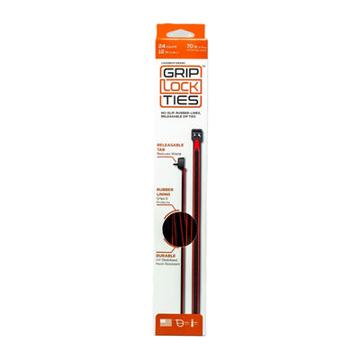 Serre-câbles 30 cm réutilisables noir/rouge (paquet de 24)
