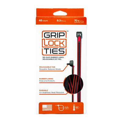 Zip Ties 8in Releasable Black / Red 48pk