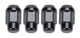 4 Lugnuts Acorn Bulge 1/2 Black