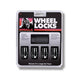 Wheel Locks Acorn Black Chrome 14mm x 1.50 4Pack