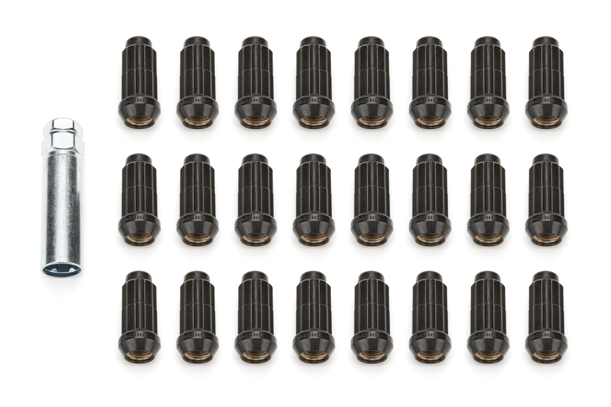Kit de 6 écrous noirs chromés de petit diamètre 14 mm x 1,50