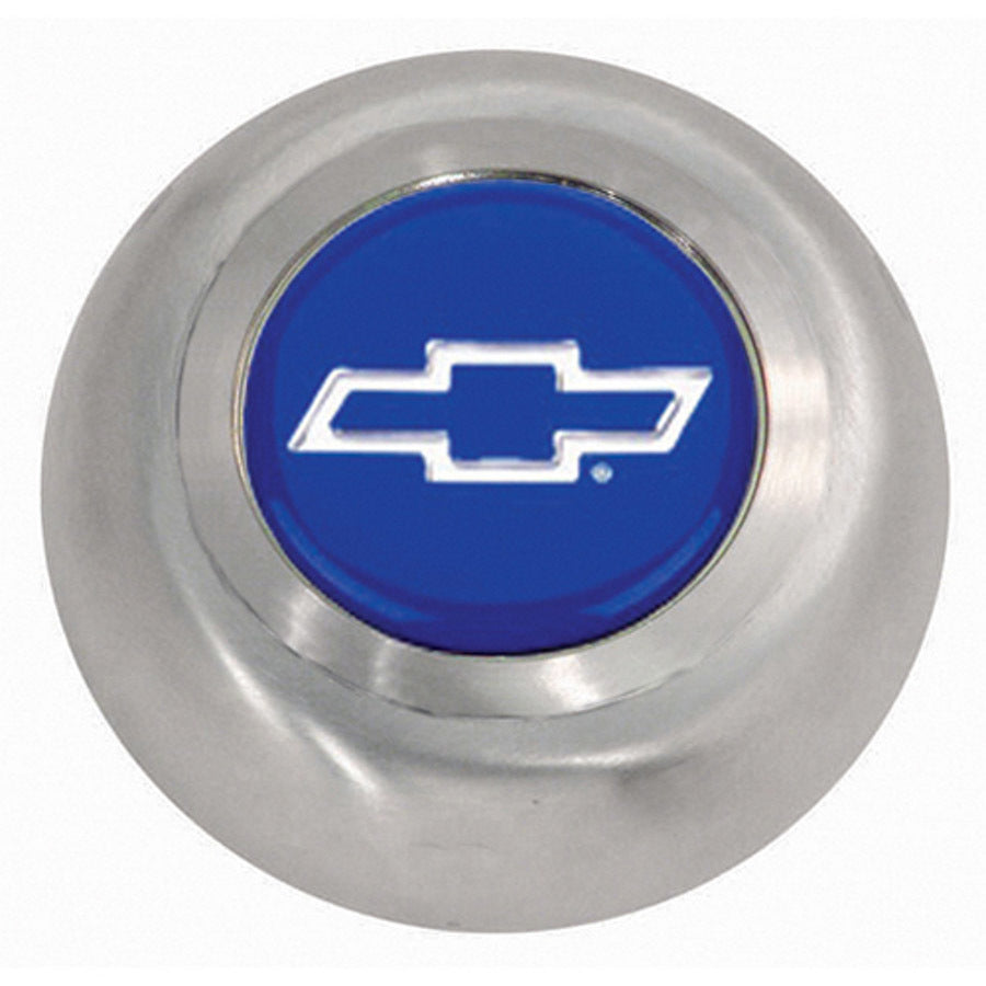 Bouton en acier inoxydable - Nœud papillon bleu