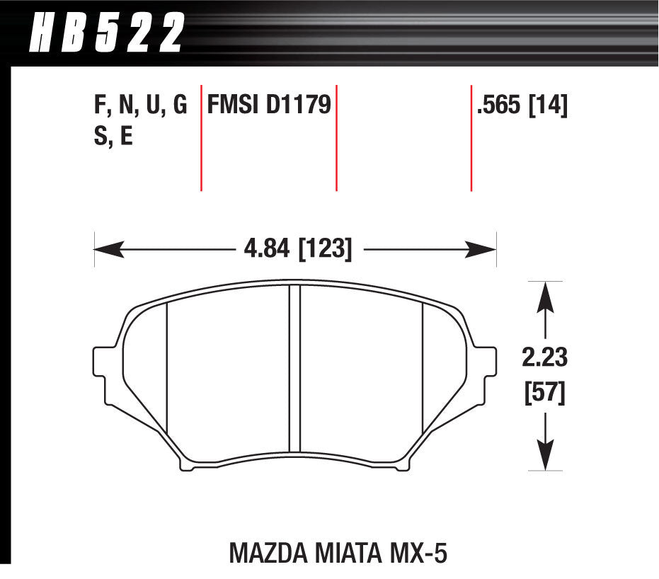Plaquettes de frein avant Mazda Miata HP Plus