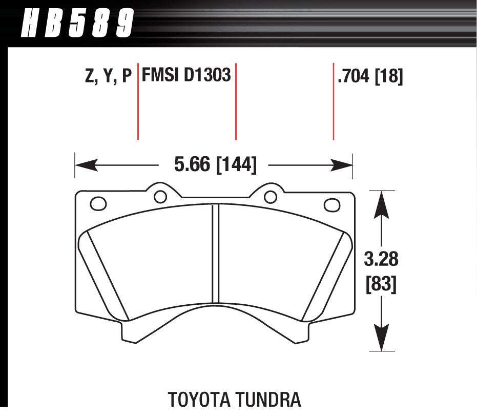 Plaquette de frein haute performance LTS pour Toyota P/U 07-22