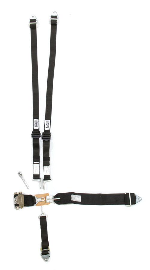 Harnais 5 pts HANS Alu. LL USD Cliquet réglable Noir