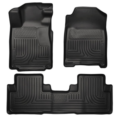 Tapis de sol noirs pour Ford Mustang 2010-2014, avant et 2e rangée