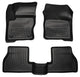 12- Tapis de sol avant et deuxième rangée Ford Focus noirs