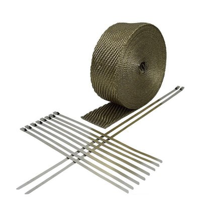 Kit d'isolation thermique pour collecteur d'échappement en fibre de roche volcanique 5 cm x 15 m
