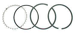 Jeu de segments de piston 4.030 Moly 1/16 1/16 3/16