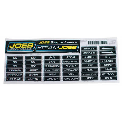 Étiquettes pour tableau de bord JOES