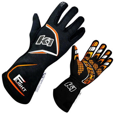 Gants de vol Petit Noir-Orange fluo
