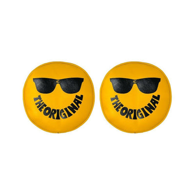 Couverture Vinyle 8po Ronde Jaune avec Lunettes de Soleil Smiley