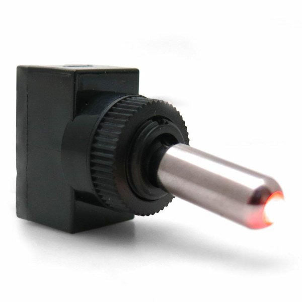 Interrupteur à bascule rouge à pointe en aluminium avec LED