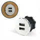 Chargeur USB double port argenté à montage sur tableau de bord