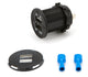 Chargeur USB double port noir à montage sur tableau de bord
